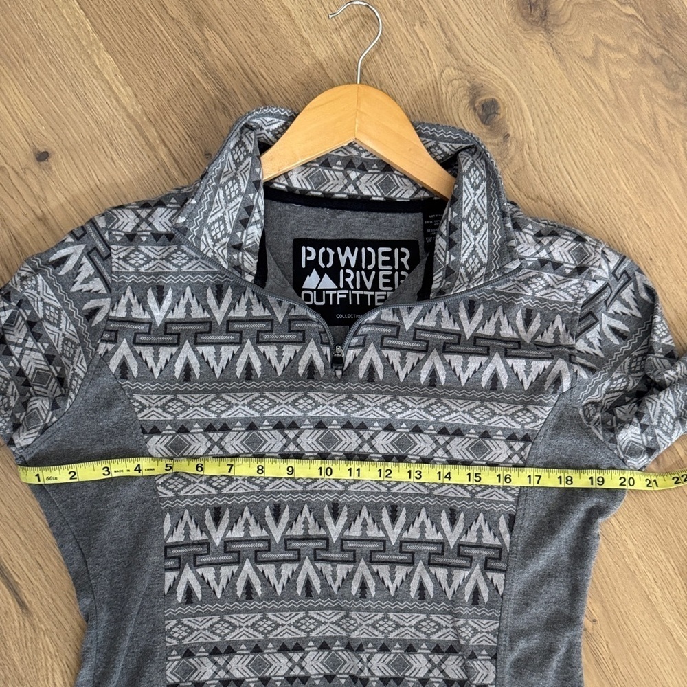Gray Patterned Zip-Up Sweater - Picture 4 of 8